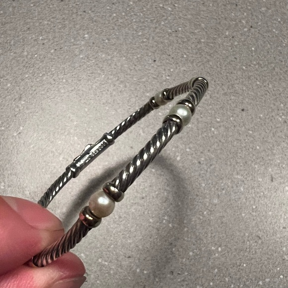 David Yurman .925 Silver and Pearl Metro Station Bracelet - Picture 8 of 10